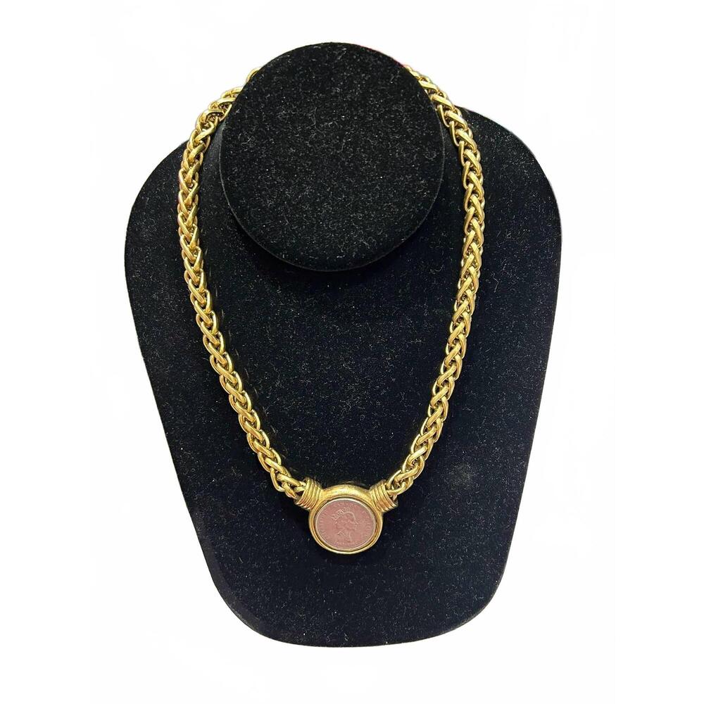 NEW YOCHI women's vida coin chain necklace in gold